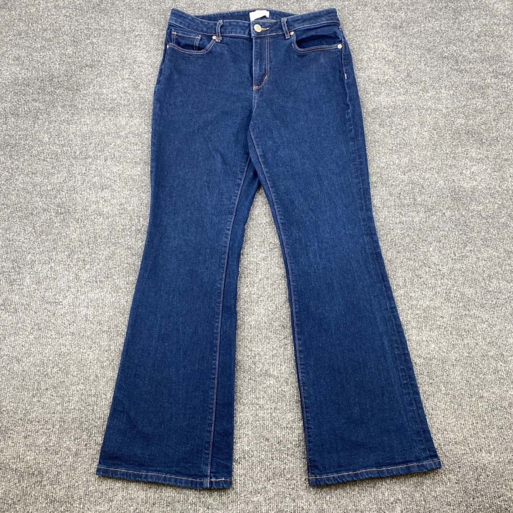 LOFT Curvy Bootcut Jeans Womens 6 Blue Denim Dark Wash Stretch Classic Casual